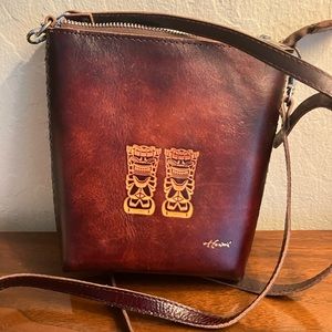 Leather Crossbody Tiki Bag